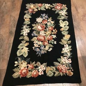 Antique Aubusson Petit Point Rug 34.5in x 58 -59in